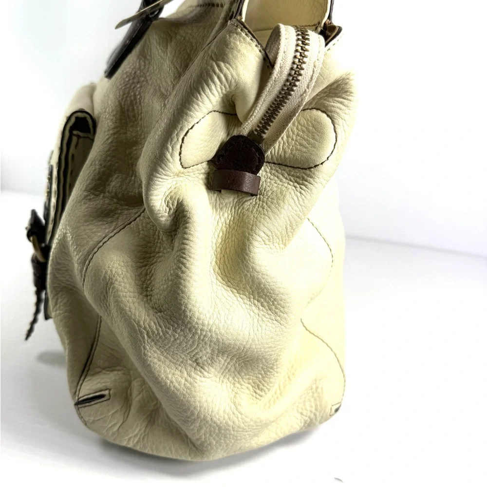 Ellen Tracy Cream and Brown Women's Handbag - Picture 4 of 13